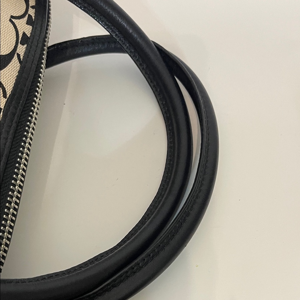 Coach Black and Tan Signature Satchel - Picture 10 of 16